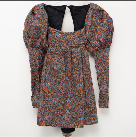 🍋  For Love & Lemons Brittany Mini Dress Floral Print Mini NWT - Picture 2 of 12
